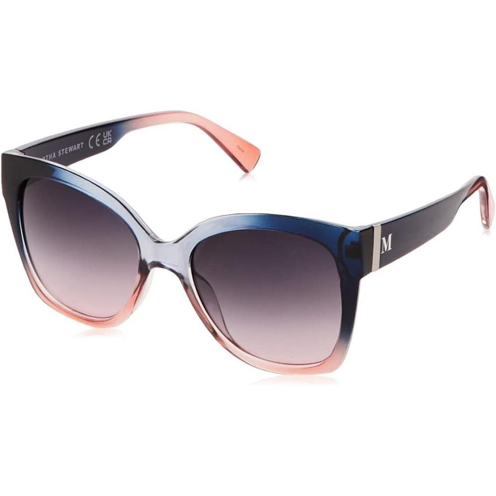 image:imageMartha Stewart Womens Ms126 Oversized Uv400 Protective Cat Eye Square SunglassesTimeless Gifts for Her 54mmBlue and Nude