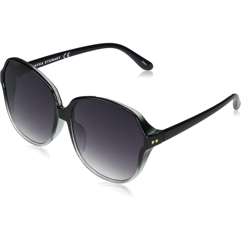 image:imageMartha Stewart womens Ms101 Oversized Uv400 Protective Round Sunglasses Timeless Gifts for Her 635mm Round SunglassesBlack Fade