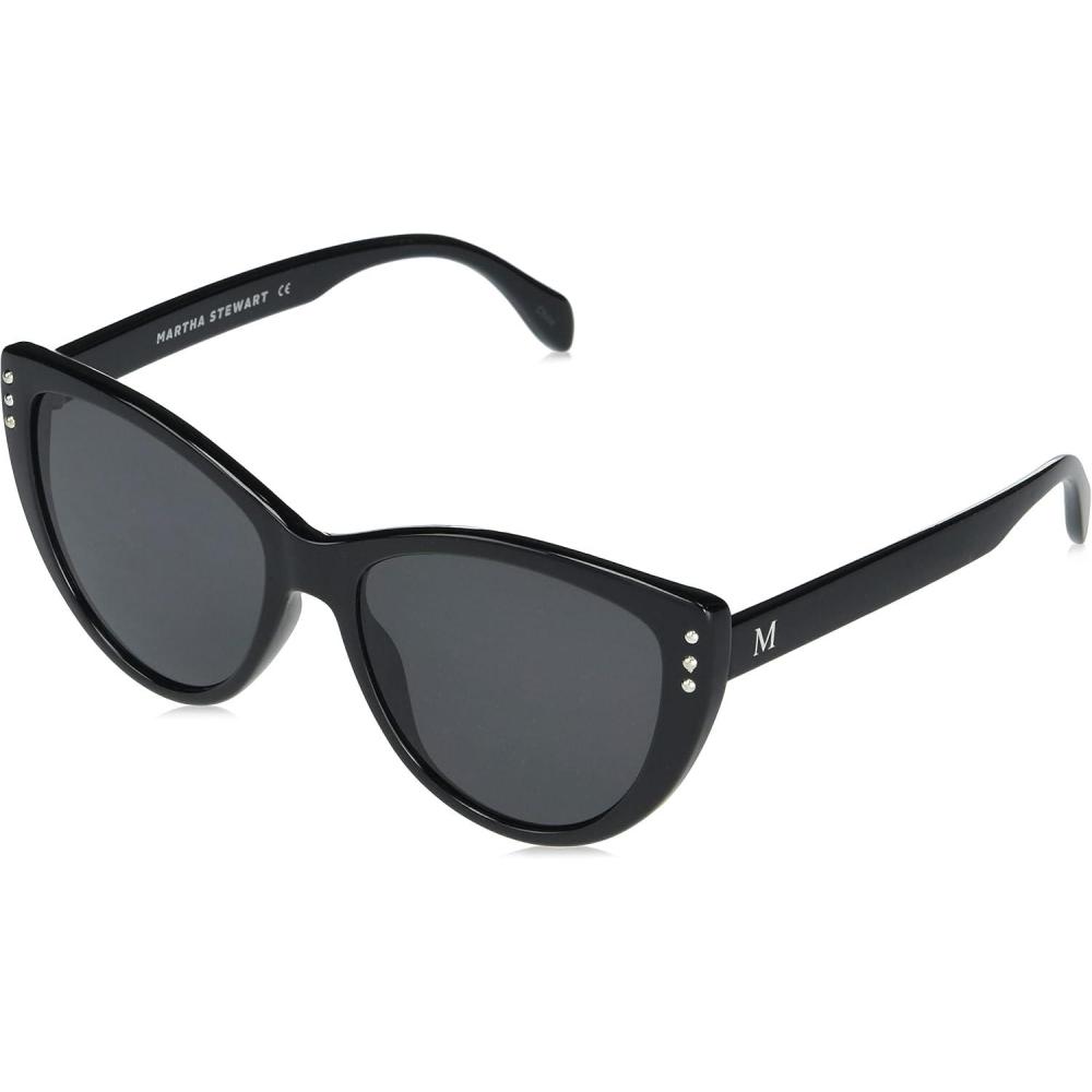 image:imageMartha Stewart womens Ms117 Glamorous Uv400 Protective Cat Eye Sunglasses Timeless Gifts for Her 55mm Cat Eye SunglassesBlack