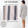 Martha Stewart Classic Long Sleeve Nightshirt for Women | Cotton Notch Collar Striped Sleepwear | Timeless and Elegant(Egret)