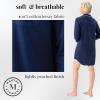 Martha Stewart Classic Long Sleeve Nightshirt for Women | Cotton Notch Collar Striped Sleepwear | Timeless and Elegant(Medieval Blue)