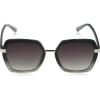 Martha Stewart Women’s Ms125 Ombre Uv400 Protective Geometric Hexagonal Sunglasses-Timeless Gifts for Her, 55mm(Black Fade)