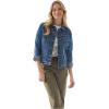 Martha Stewart Women’s Vintage Denim Jacket, Utility Workwear Overshirt, Button-Front Cotton Top with Pockets, Casual Layer(Vintage Wash)