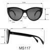 Martha Stewart womens Ms117 Glamorous Uv400 Protective Cat Eye Sunglasses – Timeless Gifts for Her, 55mm Cat Eye Sunglasses(Black)