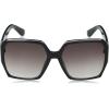 Martha Stewart womens Ms123 Modern Uv400 Protective Square Sunglasses – Timeless Gifts for Her, 58mm Square Sunglasses(Black)