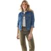 Martha Stewart Women’s Vintage Denim Jacket, Utility Workwear Overshirt, Button-Front Cotton Top with Pockets, Casual Layer(Vintage Wash)