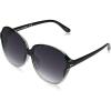 Martha Stewart womens Ms101 Oversized Uv400 Protective Round Sunglasses – Timeless Gifts for Her, 63.5mm Round Sunglasses(Black Fade)