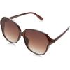 Martha Stewart womens Ms101 Oversized Uv400 Protective Round Sunglasses – Timeless Gifts for Her, 63.5mm Round Sunglasses(Brown)