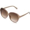 Martha Stewart womens Ms101 Oversized Uv400 Protective Round Sunglasses – Timeless Gifts for Her, 63.5mm Round Sunglasses(Nude)
