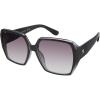 Martha Stewart womens Ms123 Modern Uv400 Protective Square Sunglasses – Timeless Gifts for Her, 58mm Square Sunglasses(Black)