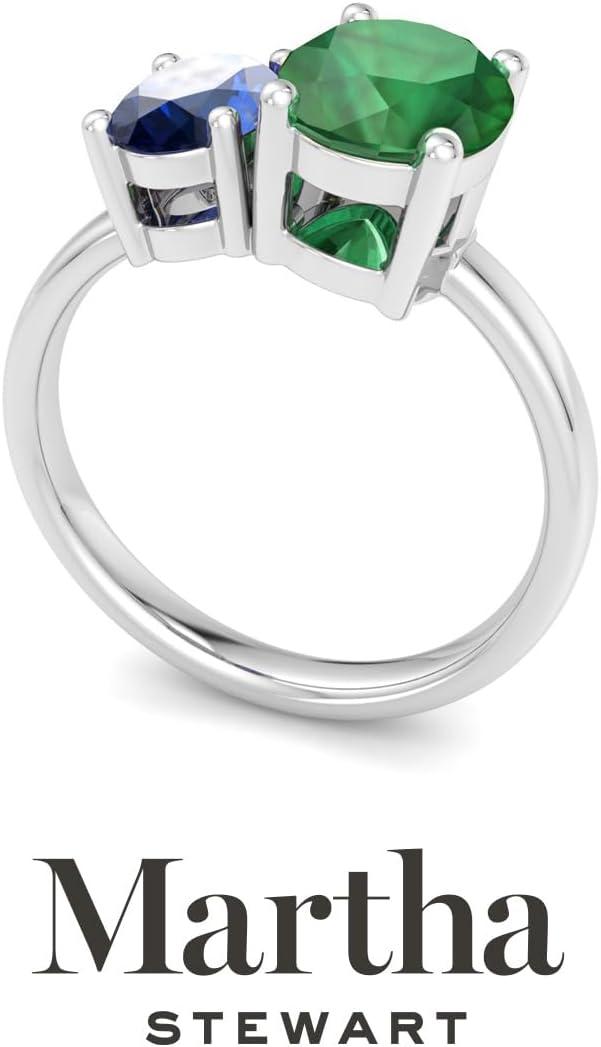 image:imageMartha Stewart 2 34 Carat Two Stone Gemstone Ring For Women in Sterling Silver Gemstone Jewelry For WomenOption 2