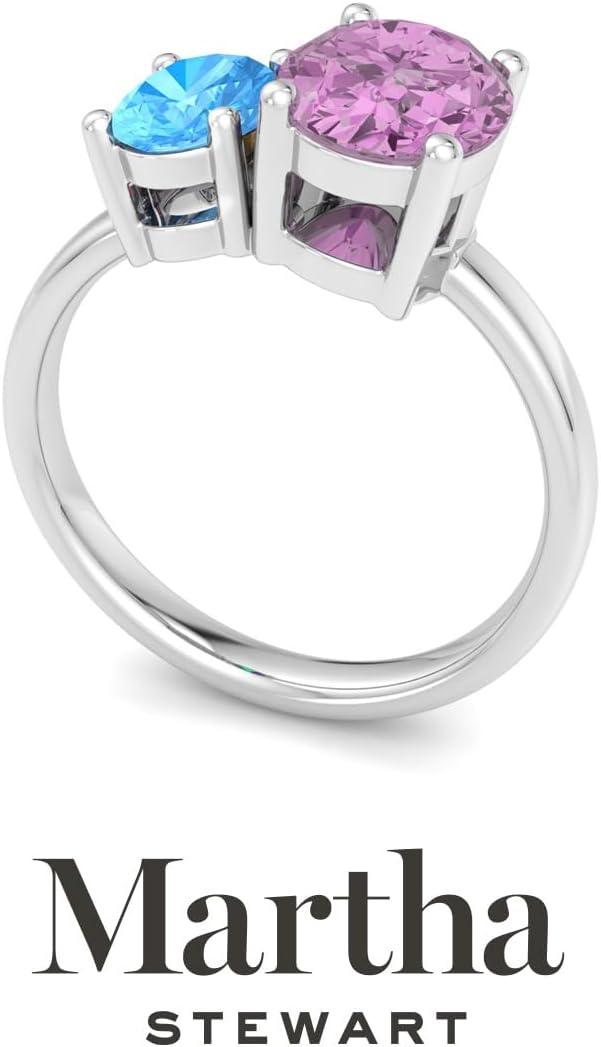 image:imageMartha Stewart 2 34 Carat Two Stone Gemstone Ring For Women in Sterling Silver Gemstone Jewelry For WomenOption 5