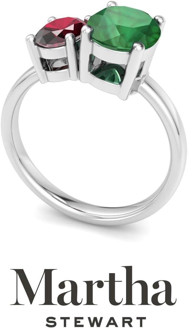image:imageMartha Stewart 2 34 Carat Two Stone Gemstone Ring For Women in Sterling Silver Gemstone Jewelry For WomenOption 7