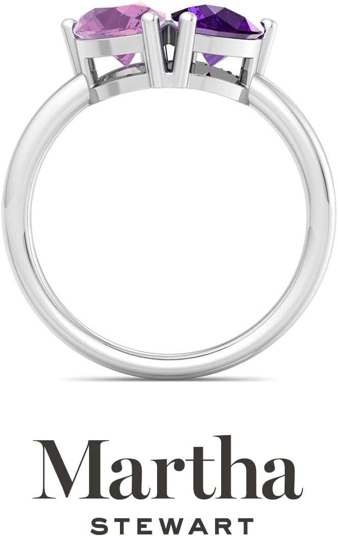 image:imageMartha Stewart 2 Carat Two Stone Gemstone Ring For Women in Sterling Silver Gemstone Jewelry For WomenOption 6