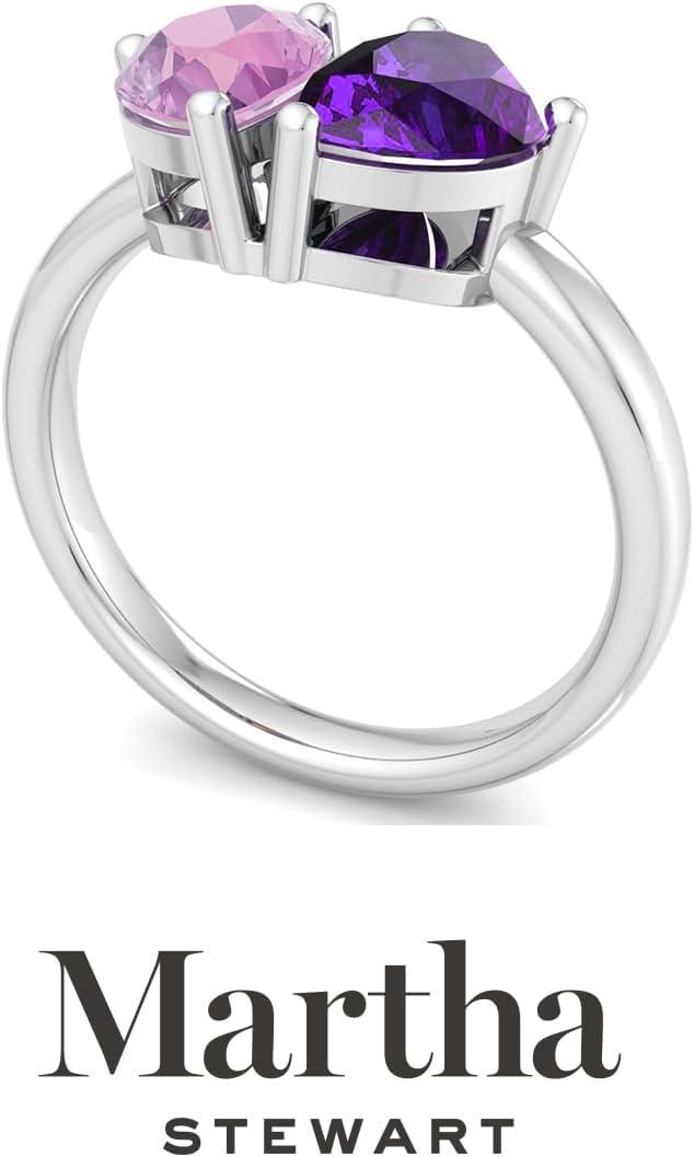 image:imageMartha Stewart 2 Carat Two Stone Gemstone Ring For Women in Sterling Silver Gemstone Jewelry For WomenOption 6