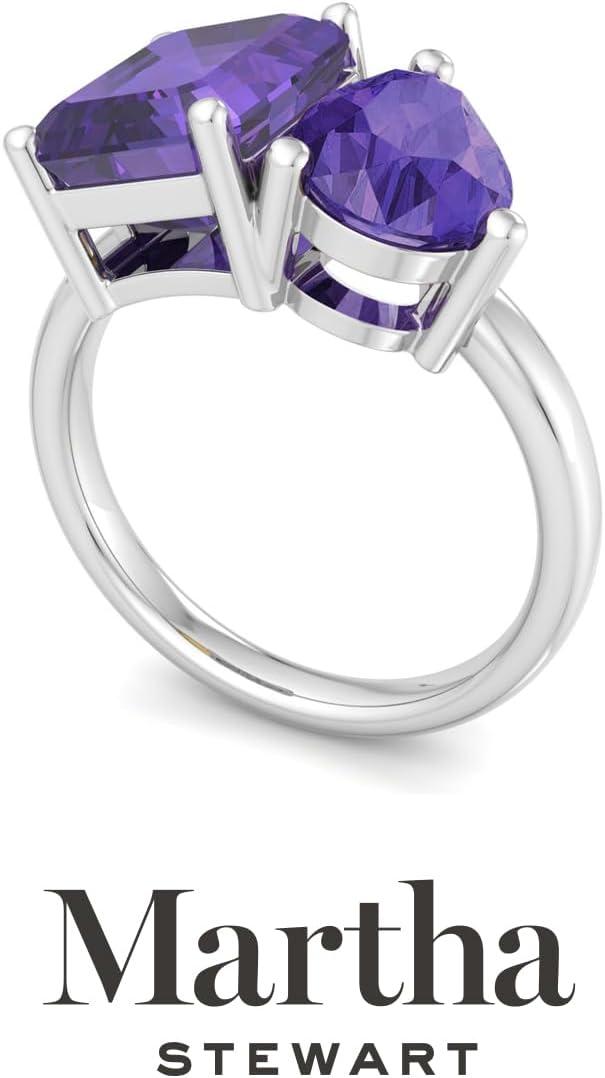 image:imageMartha Stewart 4 34 Carat Two Stone Gemstone Ring For Women in Sterling Silver Gemstone Jewelry For WomenOption 1