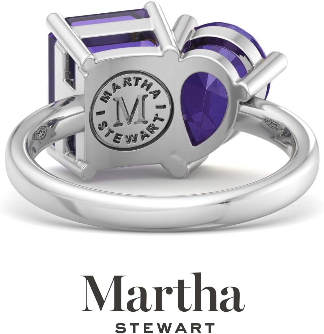 image:imageMartha Stewart 4 34 Carat Two Stone Gemstone Ring For Women in Sterling Silver Gemstone Jewelry For WomenOption 1