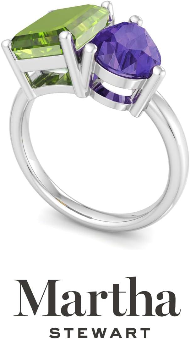 image:imageMartha Stewart 4 34 Carat Two Stone Gemstone Ring For Women in Sterling Silver Gemstone Jewelry For WomenOption 4