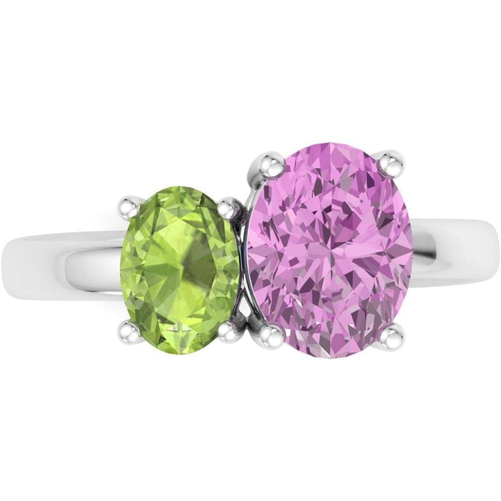 image:imageMartha Stewart 2 34 Carat Two Stone Gemstone Ring For Women in Sterling Silver Gemstone Jewelry For WomenOption 1