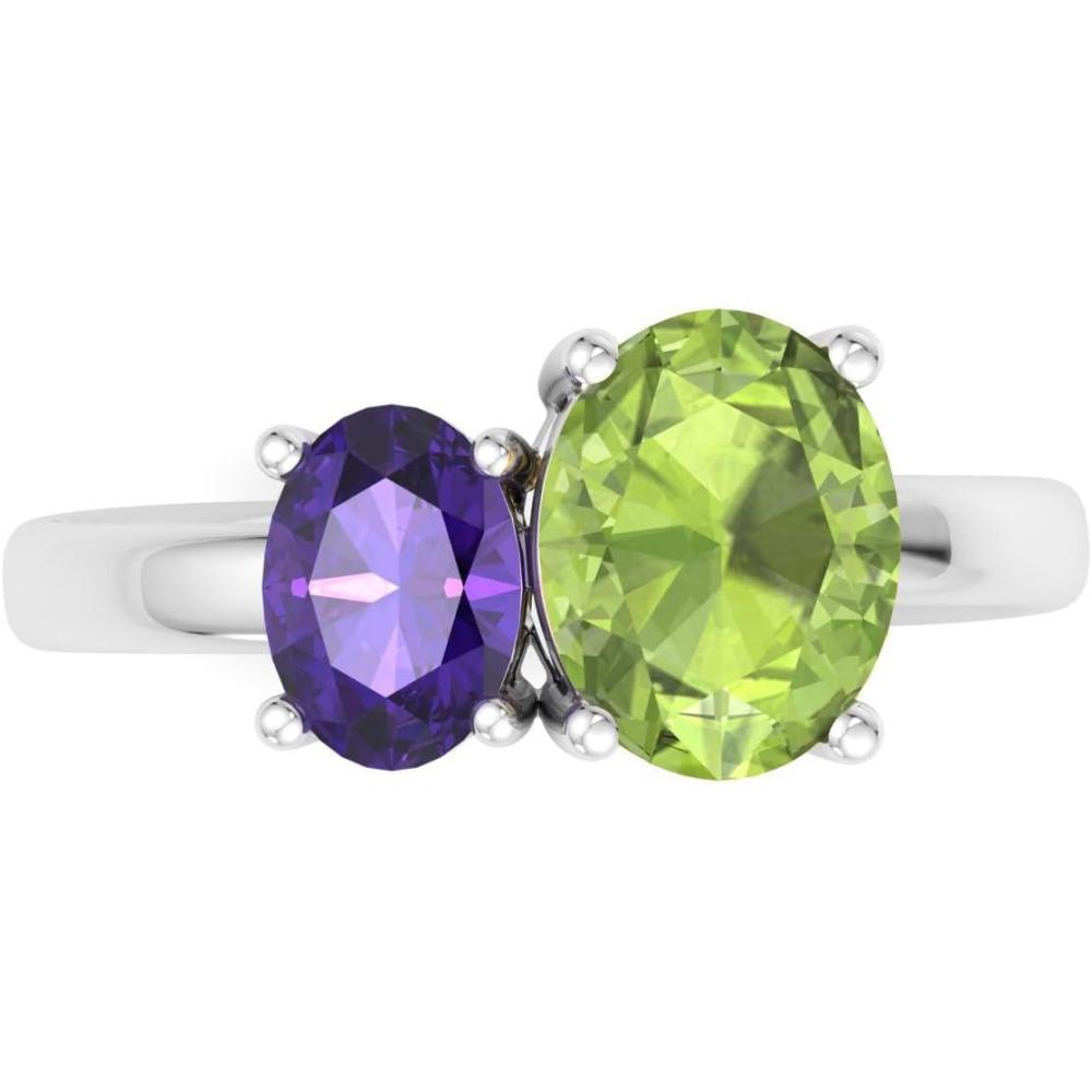 image:imageMartha Stewart 2 34 Carat Two Stone Gemstone Ring For Women in Sterling Silver Gemstone Jewelry For WomenOption 4