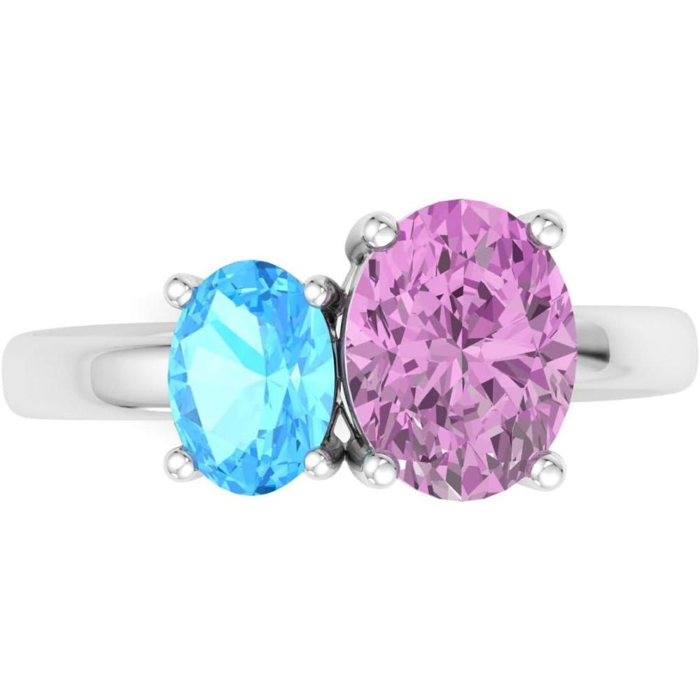 image:imageMartha Stewart 2 34 Carat Two Stone Gemstone Ring For Women in Sterling Silver Gemstone Jewelry For WomenOption 5