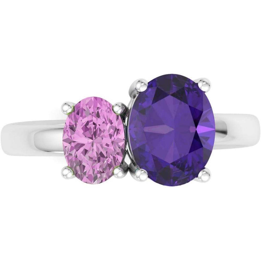 image:imageMartha Stewart 2 34 Carat Two Stone Gemstone Ring For Women in Sterling Silver Gemstone Jewelry For WomenOption 6