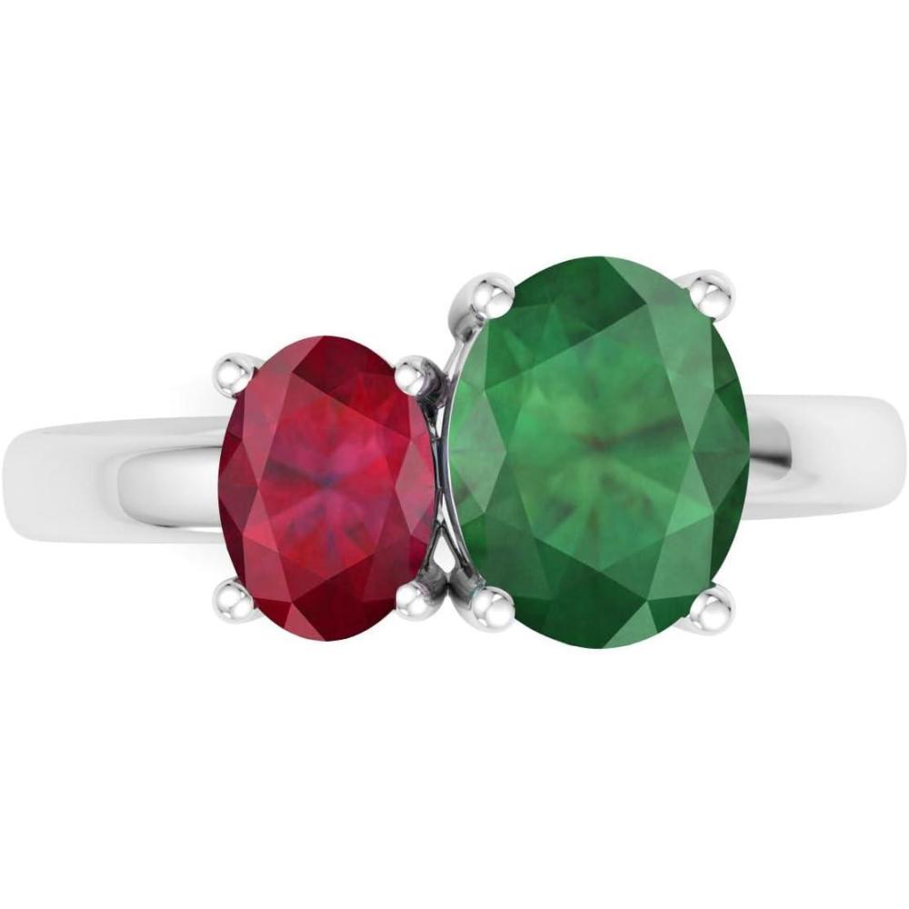 image:imageMartha Stewart 2 34 Carat Two Stone Gemstone Ring For Women in Sterling Silver Gemstone Jewelry For WomenOption 7