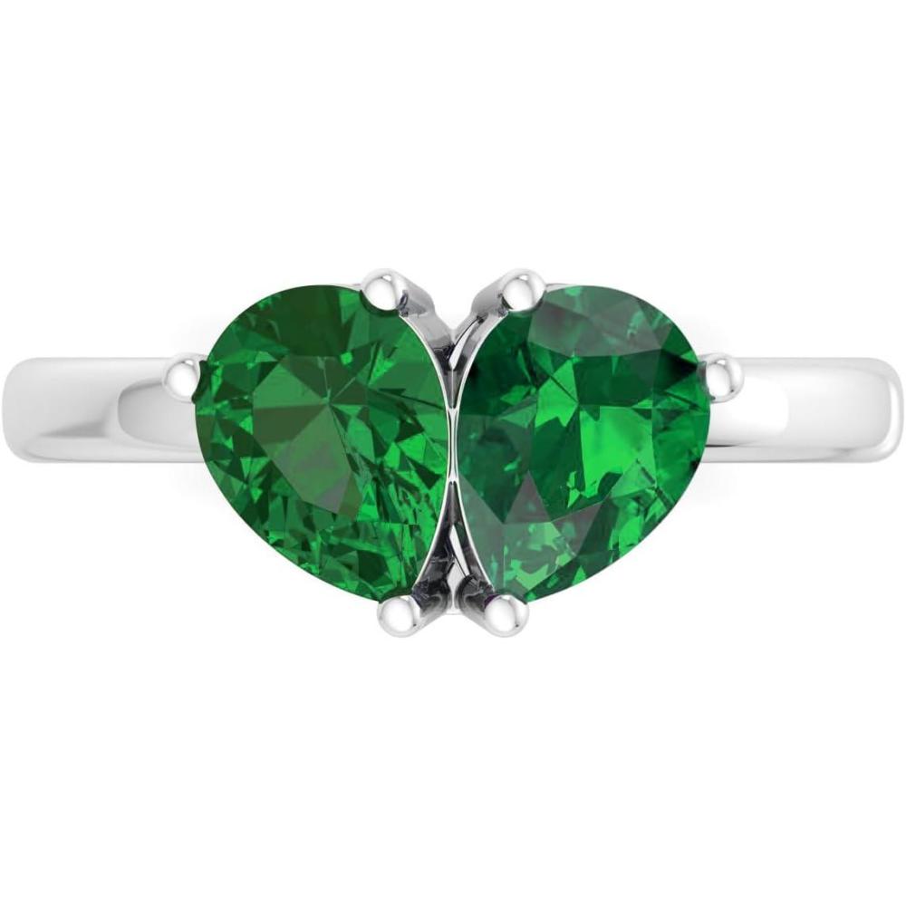image:imageMartha Stewart 2 Carat Two Stone Gemstone Ring For Women in Sterling Silver Gemstone Jewelry For WomenOption 3