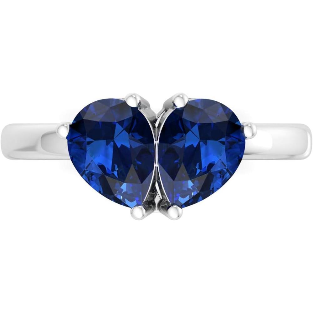 image:imageMartha Stewart 2 Carat Two Stone Gemstone Ring For Women in Sterling Silver Gemstone Jewelry For WomenOption 8