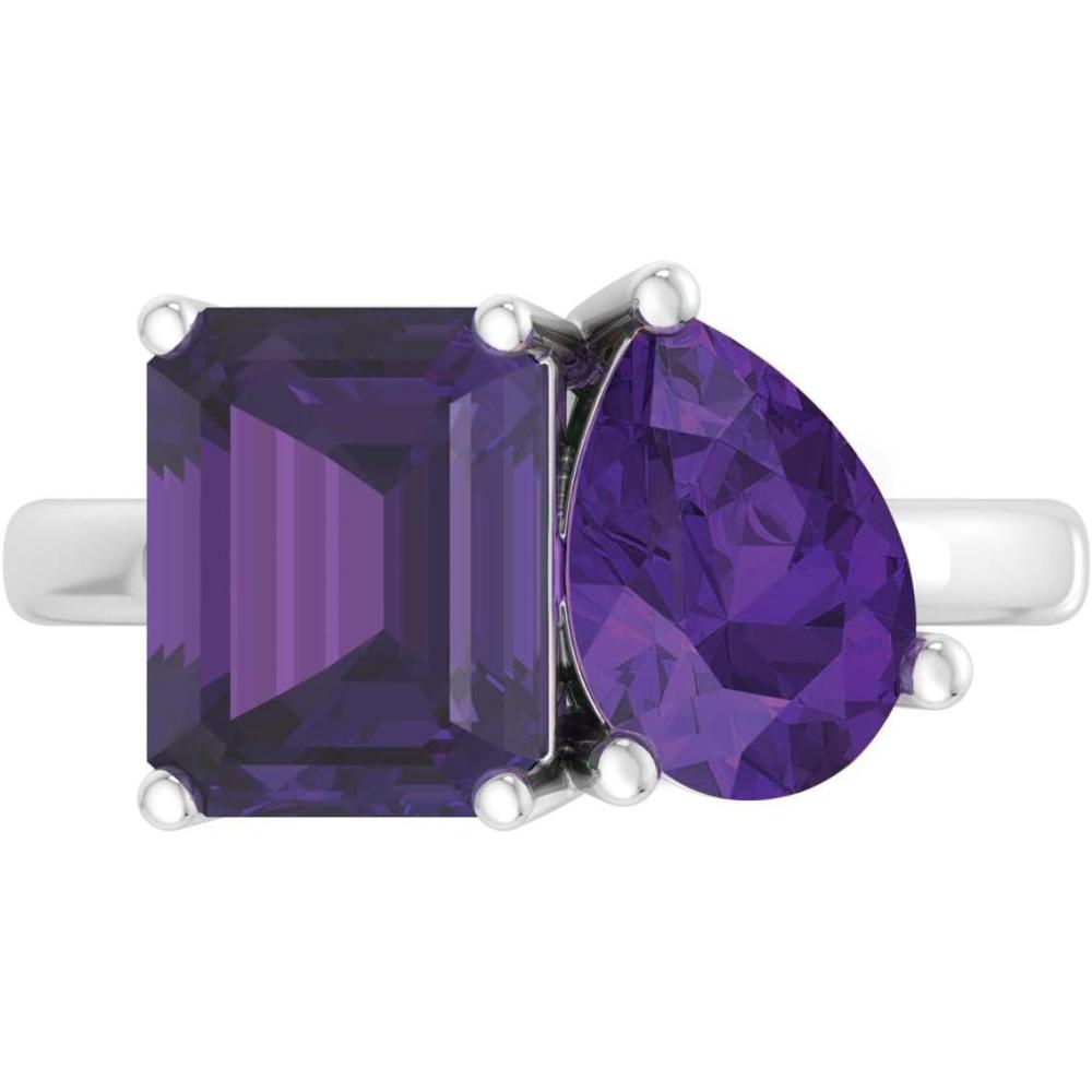 image:imageMartha Stewart 4 34 Carat Two Stone Gemstone Ring For Women in Sterling Silver Gemstone Jewelry For WomenOption 1