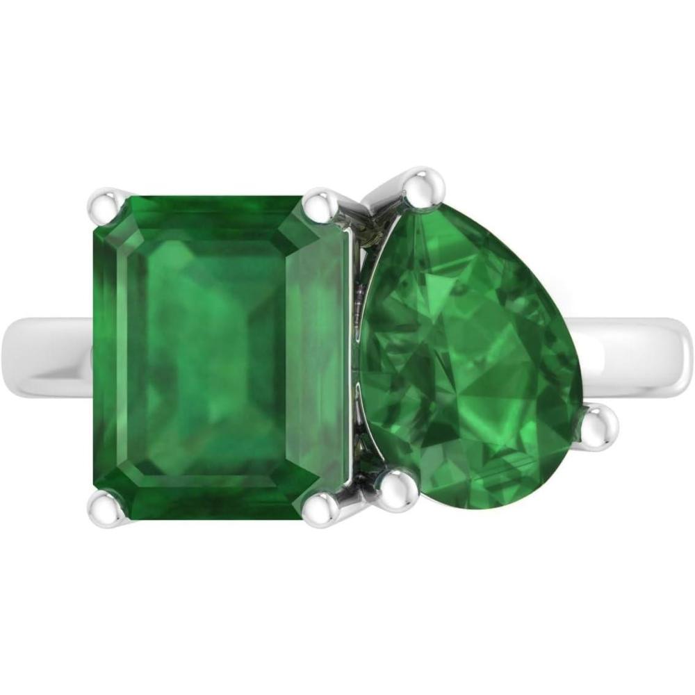 image:imageMartha Stewart 4 34 Carat Two Stone Gemstone Ring For Women in Sterling Silver Gemstone Jewelry For WomenOption 3