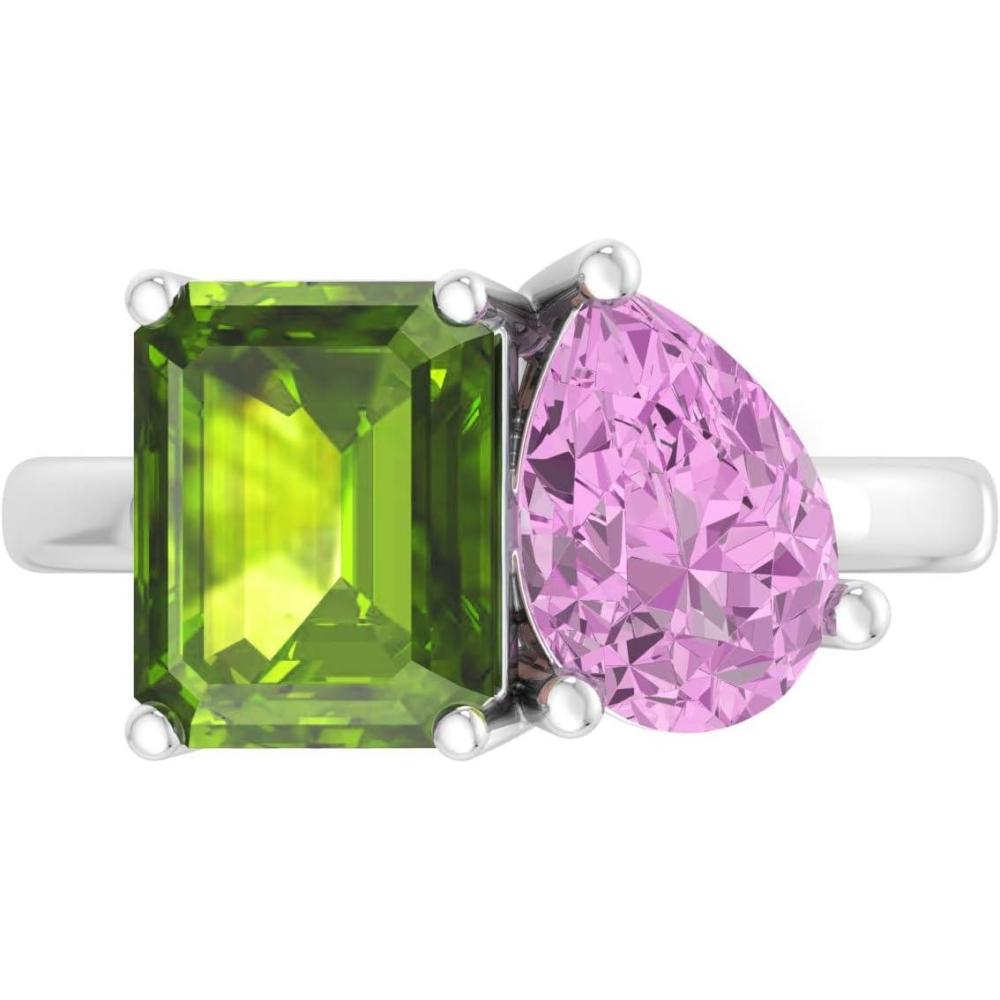 image:imageMartha Stewart 4 34 Carat Two Stone Gemstone Ring For Women in Sterling Silver Gemstone Jewelry For WomenOption 5