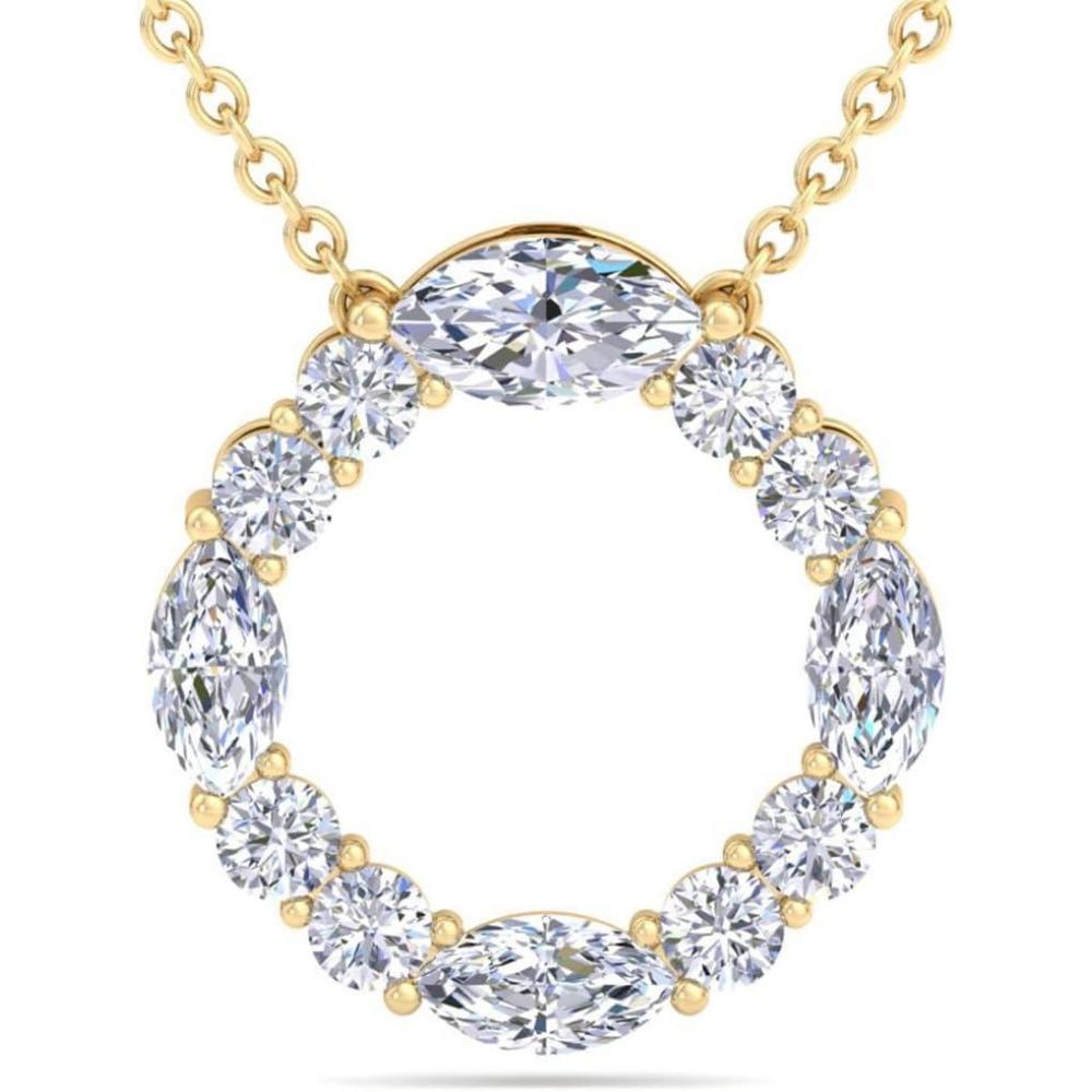 image:imageMartha Stewart 4 Carat Lab Grown Diamond Marquise and Round Circle Necklace In 14 Karat Gold Lab Grown Diamond Necklace For Womenyellowgold