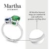 Martha Stewart 2 3/4 Carat Two Stone Gemstone Ring For Women in Sterling Silver, Gemstone Jewelry For Women(Option 2)
