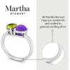 Martha Stewart 2 Carat Two Stone Gemstone Ring For Women in Sterling Silver, Gemstone Jewelry For Women(Option 4)