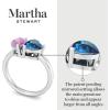 Martha Stewart 2 Carat Two Stone Gemstone Ring For Women in Sterling Silver, Gemstone Jewelry For Women(Option 7)