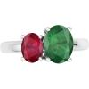 Martha Stewart 2 3/4 Carat Two Stone Gemstone Ring For Women in Sterling Silver, Gemstone Jewelry For Women(Option 7)