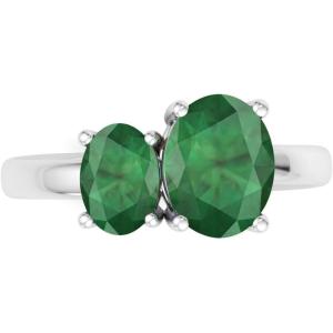 Martha Stewart 2 3/4 Carat Two Stone Gemstone Ring For Women in Sterling Silver, Gemstone Jewelry For Women(Option 9)