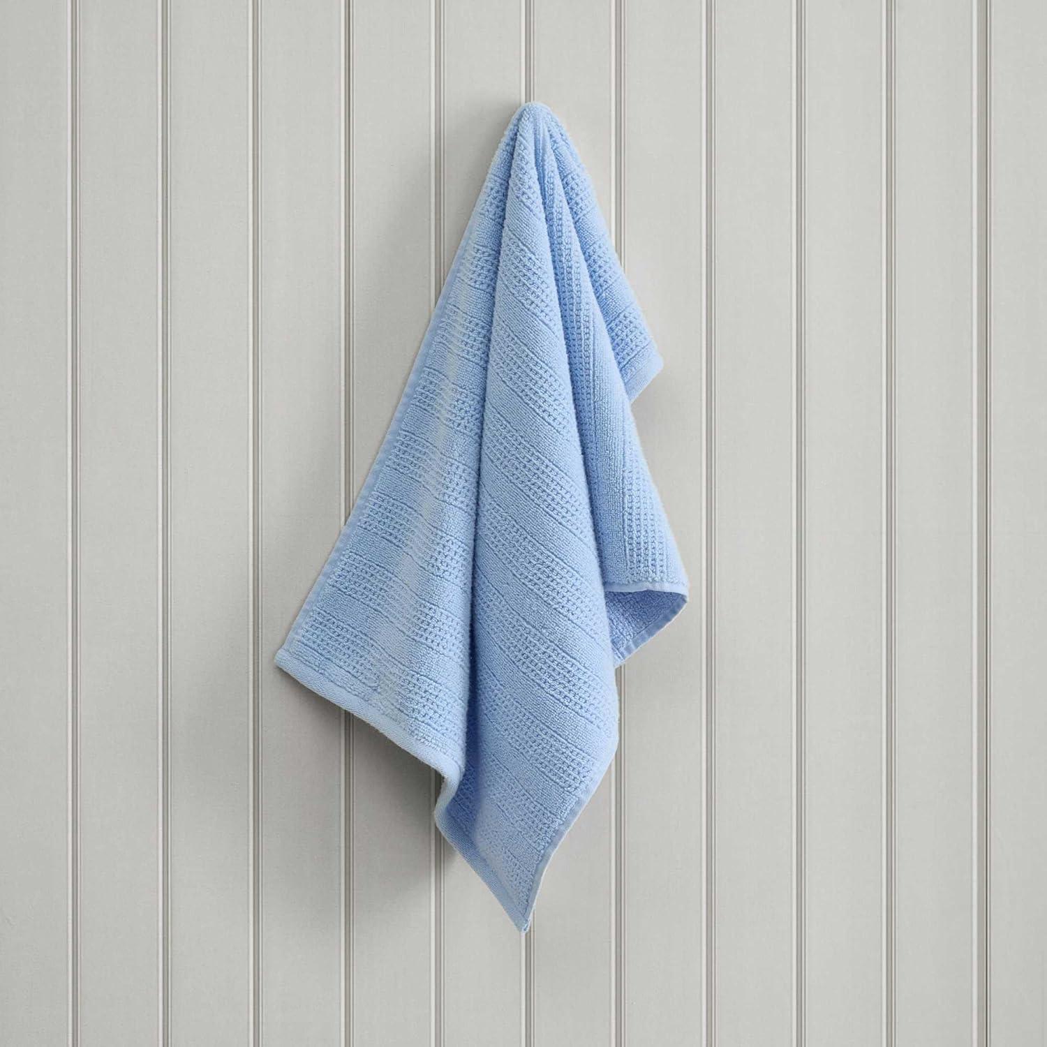 image:imageMartha Stewart Bath Towels Soft amp Absorbent 100 Cotton Towels Solid 500 GSM 6Piece Bathroom Towel Set with Textured Weave Bedford Cottage BlueBedford Cottage Blue