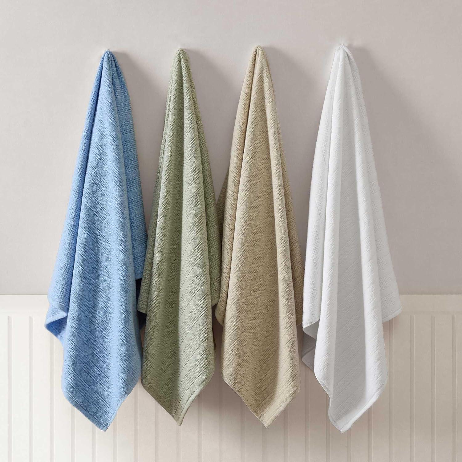 image:imageMartha Stewart Bath Towels Soft amp Absorbent 100 Cotton Towels Solid 500 GSM 6Piece Bathroom Towel Set with Textured Weave Bedford Cottage BlueBedford Cottage Blue