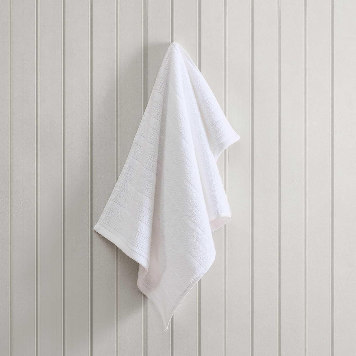 image:imageMartha Stewart Bath Towels Soft amp Absorbent 100 Cotton Towels Solid 500 GSM 6Piece Bathroom Towel Set with Textured Weave Bedford Cottage BlueBedford Cottage White