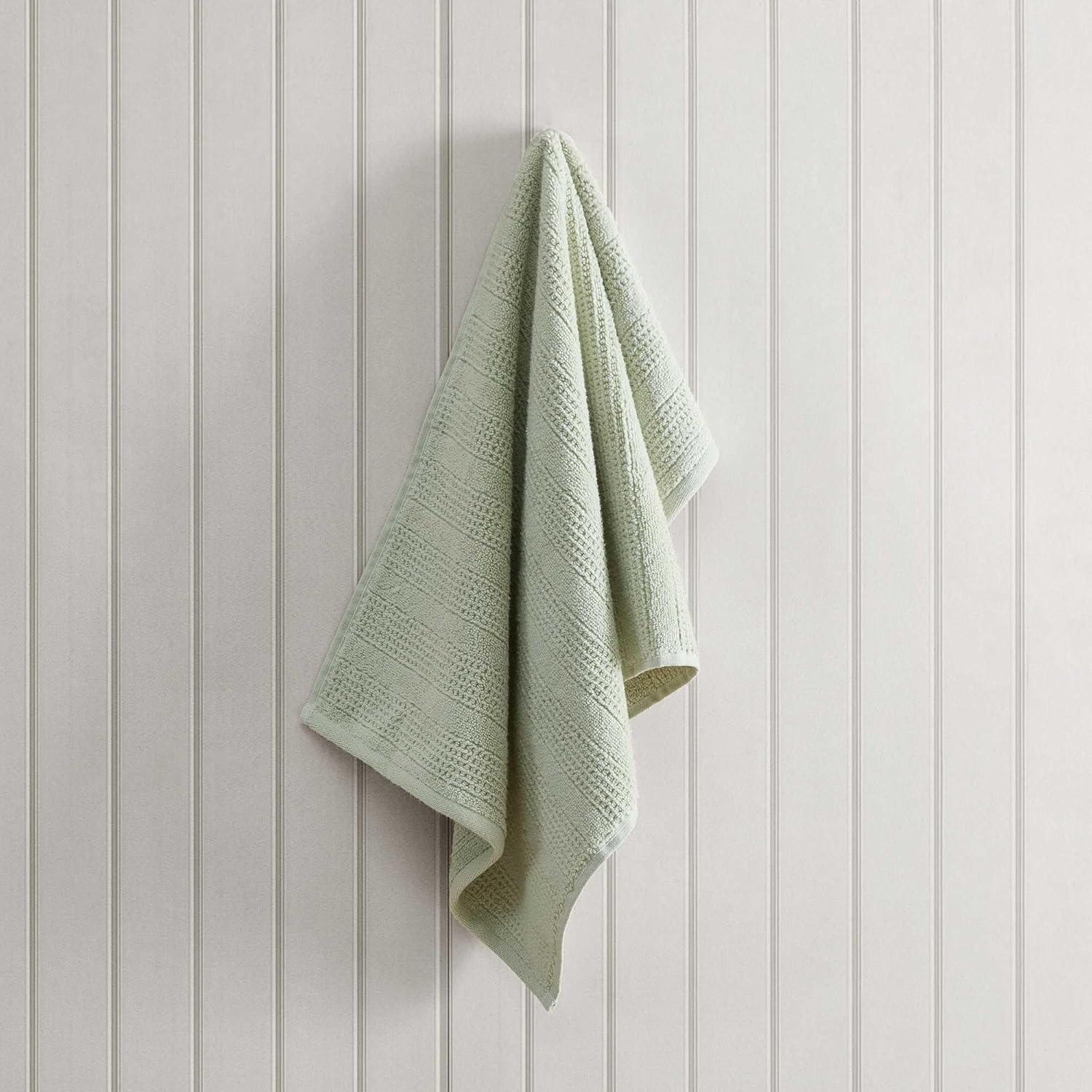image:imageMartha Stewart Bath Towels Soft amp Absorbent 100 Cotton Towels Solid 500 GSM 6Piece Bathroom Towel Set with Textured Weave Bedford Cottage BlueBedford Cottage Green