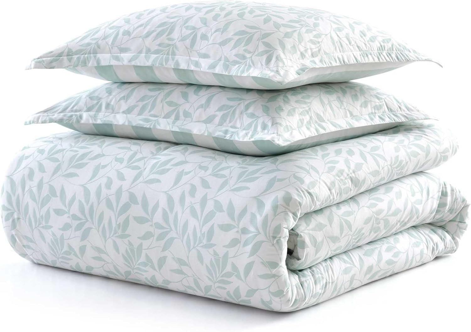 image:imageMartha Stewart Queen Duvet Cover Set Crisp amp Smooth Bedding with a Cotton Percale Lightweight Feel Reversible 3 Piece Bed Set with Matching Pillowcases Simple Scallop BlueCopper Vines Blue