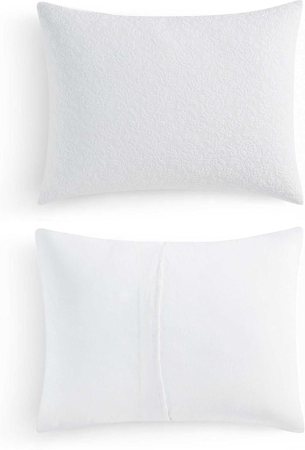 image:imageMartha Stewart Queen Duvet Cover Set Crisp amp Smooth Bedding with a Cotton Percale Lightweight Feel Reversible 3 Piece Bed Set with Matching Pillowcases Simple Scallop BlueGarden Trellis White
