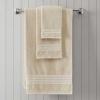 Martha Stewart – Bath Towels, Soft & Absorbent 100% Cotton Towels, Plush 700 GSM, 6-Piece Bathroom Towel Set with Textured Dobby Weave (Skyland Manor White)(Skyland Manor Beige)