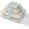 Martha Stewart – Bath Towels, Soft & Absorbent 100% Cotton Towels, Plush 700 GSM, 6-Piece Bathroom Towel Set with Textured Dobby Weave (Skyland Manor White)(Skyland Manor Beige)