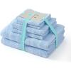 Martha Stewart – Bath Towels, Soft & Absorbent 100% Cotton Towels, Solid 500 GSM, 6-Piece Bathroom Towel Set with Textured Weave (Bedford Cottage Blue)(Bedford Cottage Blue)