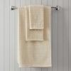 Martha Stewart – Bath Towels, Soft & Absorbent 100% Cotton Towels, Solid 500 GSM, 6-Piece Bathroom Towel Set with Textured Weave (Bedford Cottage Blue)(Bedford Cottage Beige)