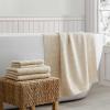 Martha Stewart – Bath Towels, Soft & Absorbent 100% Cotton Towels, Solid 500 GSM, 6-Piece Bathroom Towel Set with Textured Weave (Bedford Cottage Blue)(Bedford Cottage Beige)
