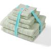 Martha Stewart – Bath Towels, Soft & Absorbent 100% Cotton Towels, Solid 500 GSM, 6-Piece Bathroom Towel Set with Textured Weave (Bedford Cottage Blue)(Bedford Cottage Green)